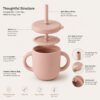 Silicone straw cup structure design