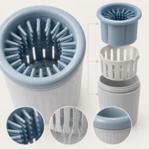 Soft bristle silicone pet paw washer design
