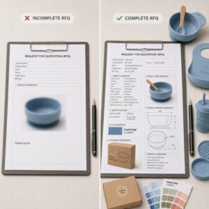 Complete and incomplete custom silicone product RFQ comparison