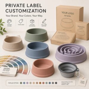 Custom private label silicone pet bowl