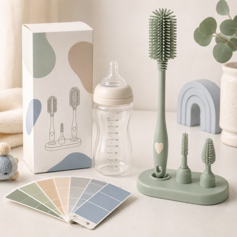 Custom silicone bottle brush
