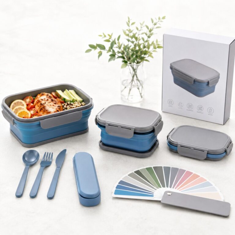 Custom silicone collapsible lunch box