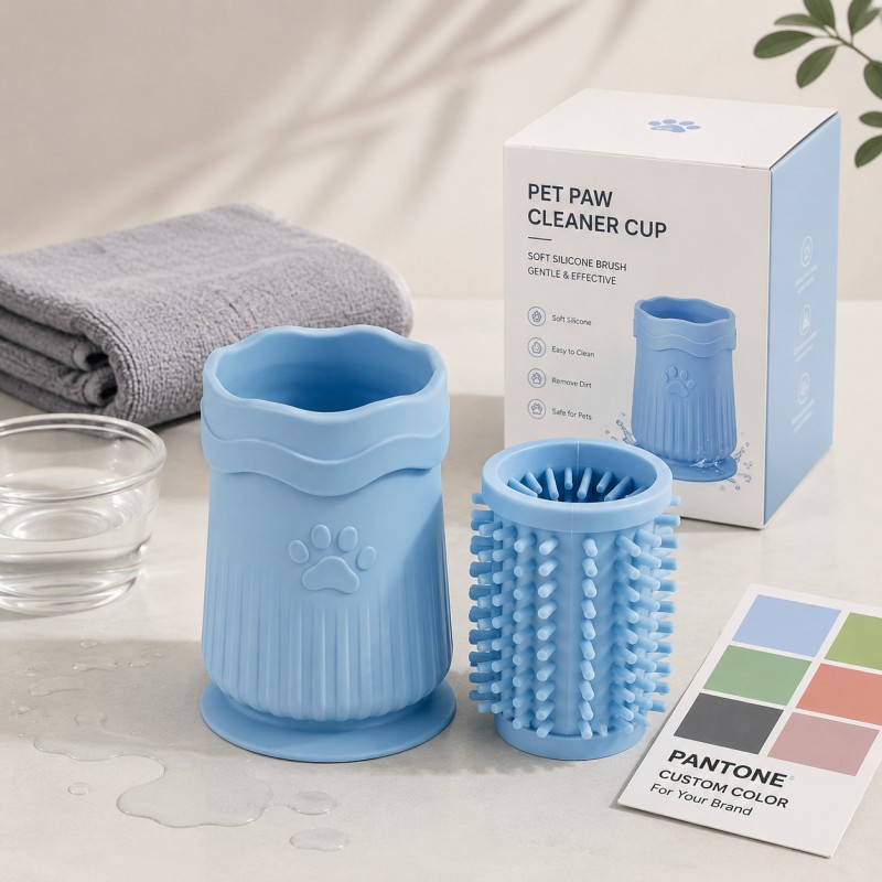 Custom silicone pet paw cleaner cup manufacturer