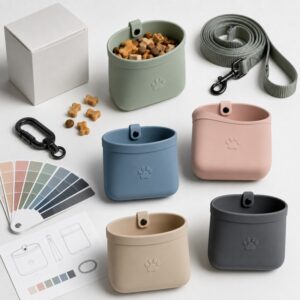 Custom silicone pet treat pouch OEM development