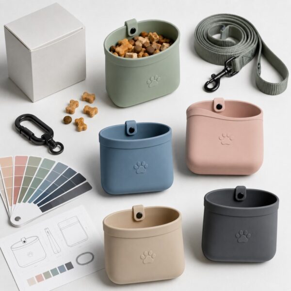 Custom silicone pet treat pouch OEM development