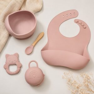 Silicone baby feeding set product combination