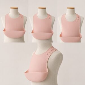 Silicone bib neck fit and pocket position