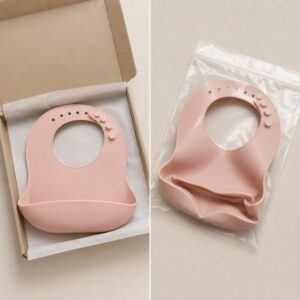 Silicone baby bib pocket packaging deformation