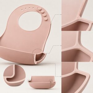 Silicone bib pocket wall thickness and transition design