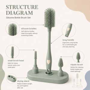 Silicone bottle brush structure design