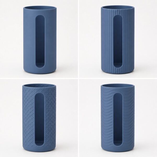 Silicone bottle sleeve anti-slip texture options
