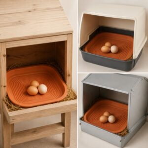 Silicone chicken nesting pad applications