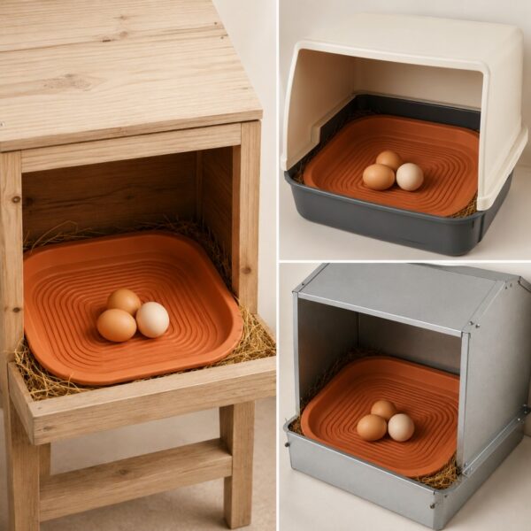 Silicone chicken nesting pad applications
