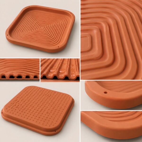 Silicone chicken nesting pad groove design