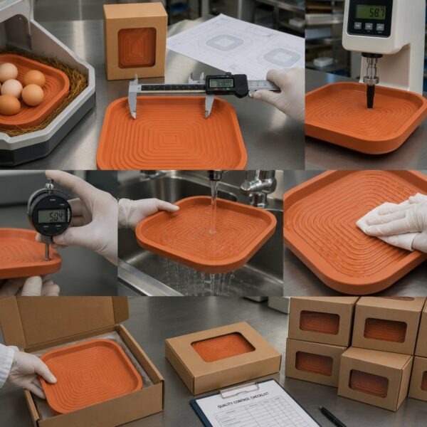 Silicone chicken nesting pad quality inspection