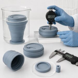 Silicone collapsible cup sample testing