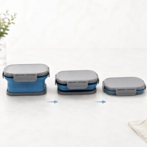 Silicone collapsible lunch box folding structure