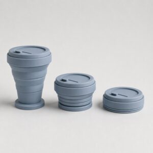 Silicone cup folding ring structure