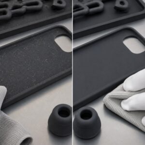 Silicone product before and after dust cleaning