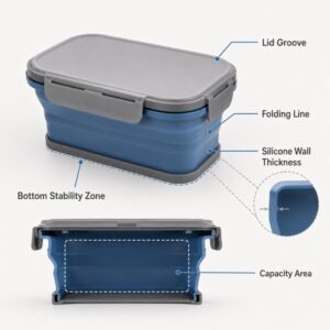 Silicone lunch box structure design