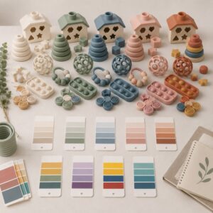 Silicone Montessori toy set color system