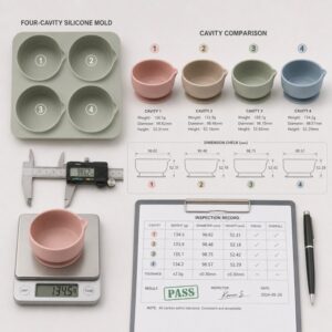 Silicone multi cavity mold consistency inspection