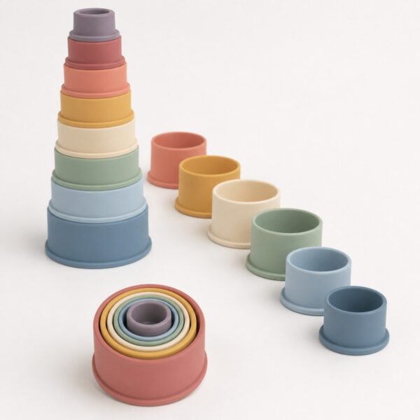 Silicone nesting cups stacking and sorting play