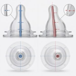 Silicone pacifier nipple wall thickness design