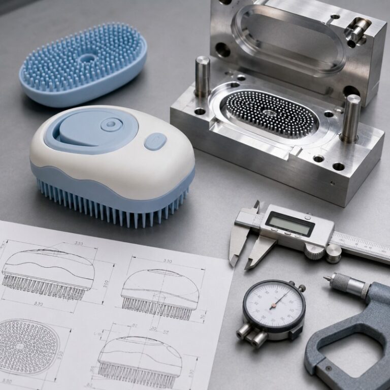 Silicone pet bath brush bristle design and OEM development