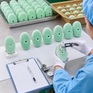 Silicone pet bath brush mass production consistency