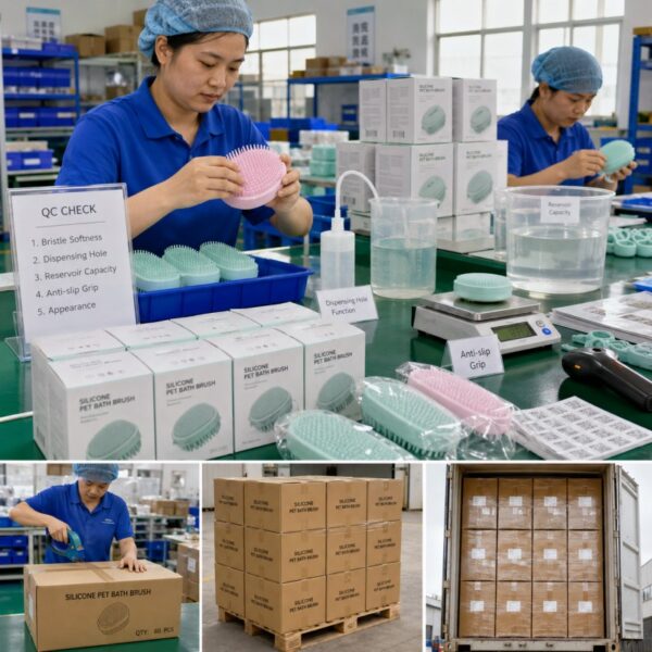 Silicone pet bath brush quality inspection