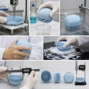 Silicone pet bath brush sample testing