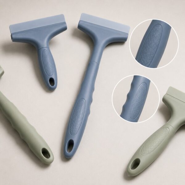 Silicone pet hair remover handle options
