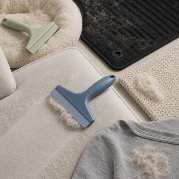 Silicone pet hair remover surface applications