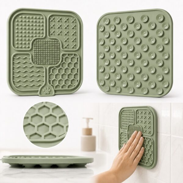 Silicone pet lick mat suction design