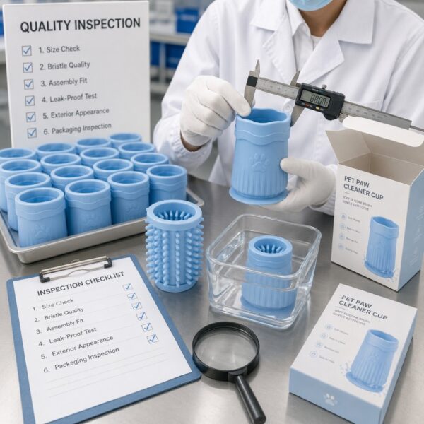 Silicone pet paw cleaner quality inspection
