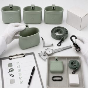 Silicone pet treat pouch quality inspection