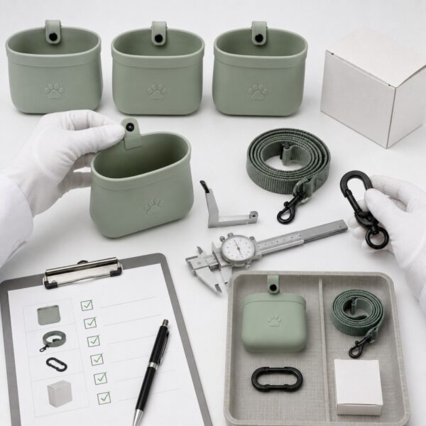 Silicone pet treat pouch quality inspection