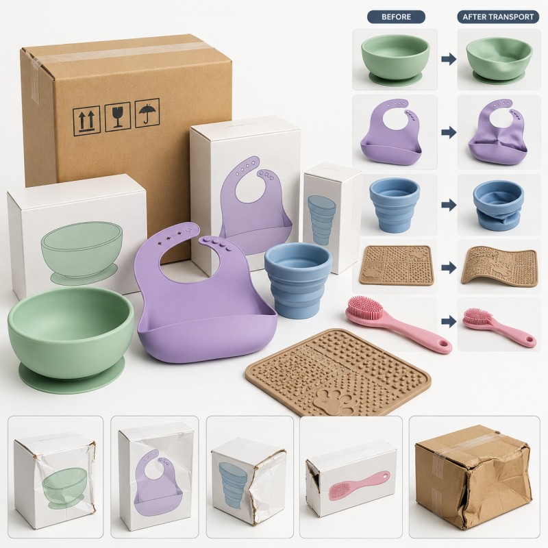 Silicone product packaging deformation guide