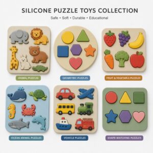 Silicone puzzle toy theme options