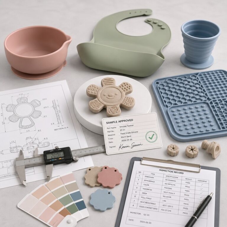 Silicone sample and mass production consistency control