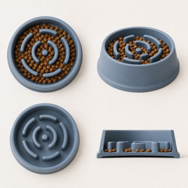 Silicone slow feeder pet bowl design