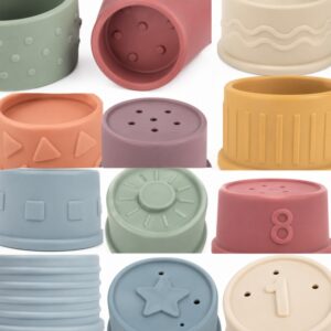 Custom texture details for silicone stacking cups