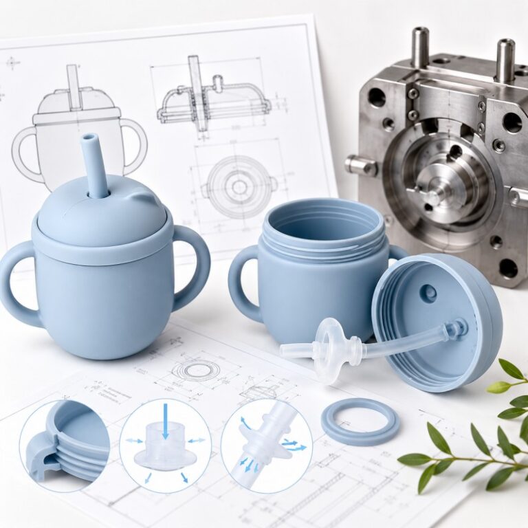 Silicone straw cup leak and flow design guide