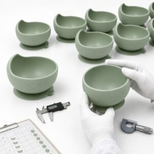 Silicone suction bowl mass production consistency