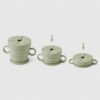 Collapsible silicone snack cup folding structure