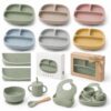 Custom colors logos and packaging for silicone baby plates