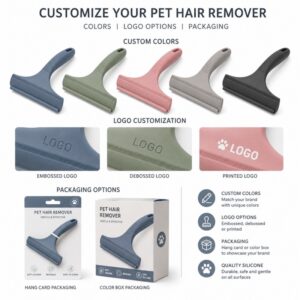 Custom colors logos and packaging for silicone pet hair removers