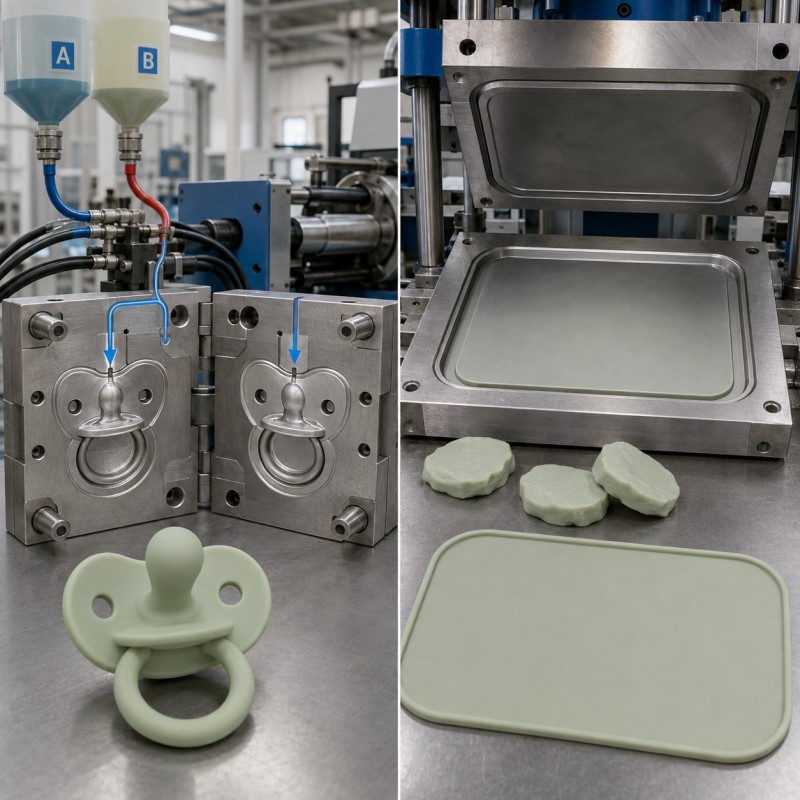 LSR injection molding vs silicone compression molding