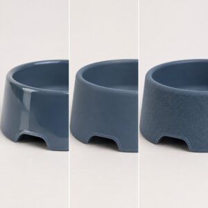 Matte glossy and textured silicone surface comparison
